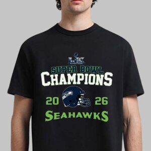 Seattle Seahawks Super Bowl LX Champions Helmet T-Shirt
